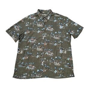 Batik Bay Hawaiian Print Button Down Collared Shirt - XL